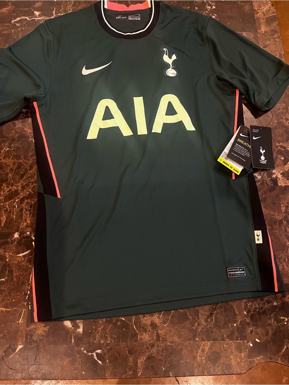 Nike Dark Green Training Jersey with Neon Yellow Accent